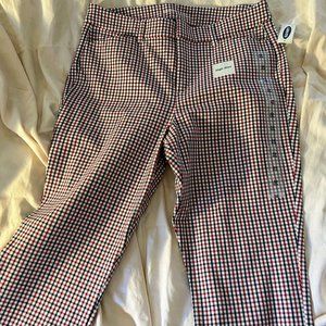 old navy plaid business slacks